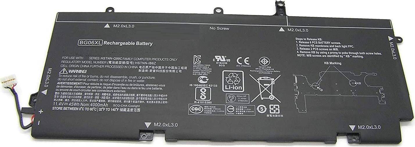 HP-Laptop-Akku, Li-Ionen, 11,4 V, 61,6 Wh, Modell HT03XL, für ausgewählte HP-Modelle (Serie 15-BS000, 15-BW000, 17-AK000).