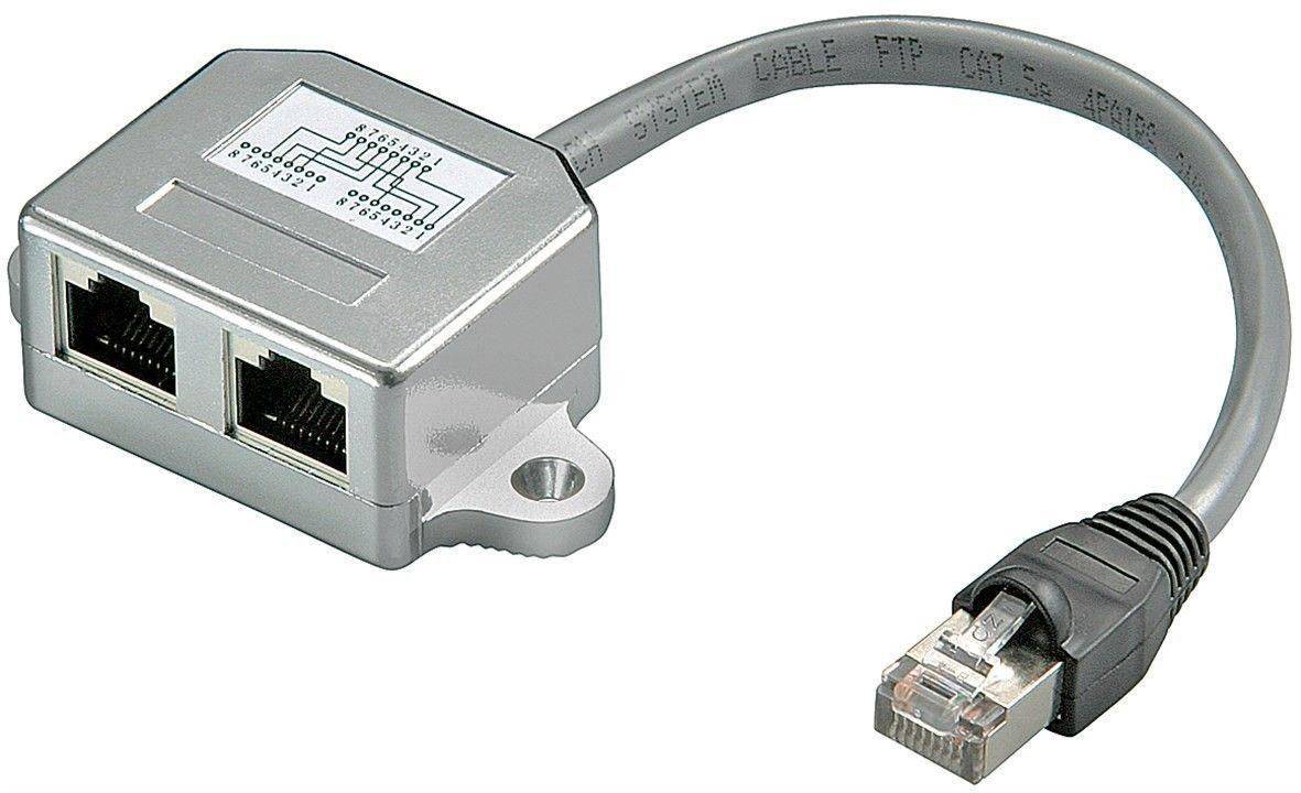 Kabelverteiler (Y-Adapter) RJ45-2xRJ45 M/F 8P