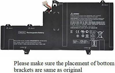 Ein rechteckiger wiederaufladbarer Akku mit verschiedenen Spezifikationen und Symbolen. Der Text warnt davor, dass die Akku-Platzierung mit den Originalen übereinstimmen muss.