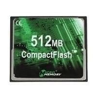 512MB CompactFlash-Speicherkarte von Micro Memory mit grünem Schaltmuster-Hintergrund.