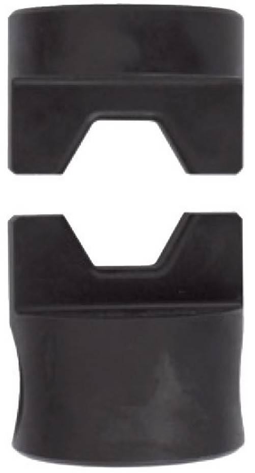 Zwei schwarze, U-förmige Teile, die sich einander gegenüber befinden, mit geraden und abgerundeten Kanten, höchstwahrscheinlich Bestandteile einer mechanischen oder strukturellen Komponente.