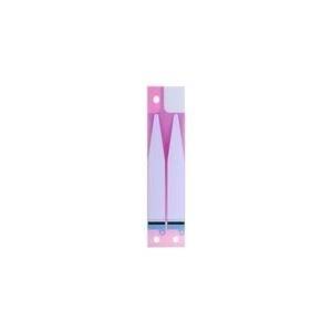 Abstrakte rosa und violette vertikale Kunstwerk mit symmetrischen Formen und kräftigen Farben.