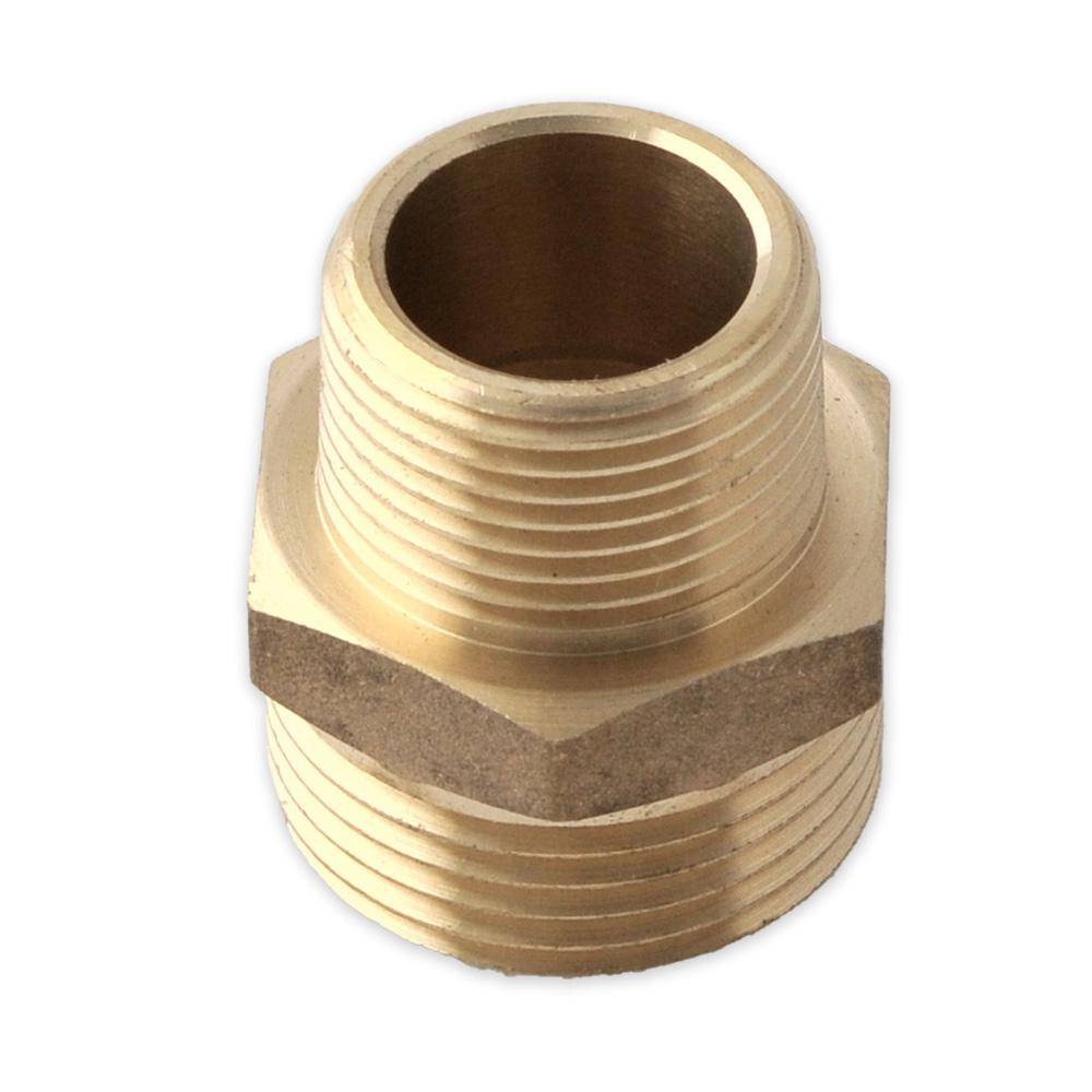Reduziernippel - Messing - einseitig flachdichtend - 2 Außengewinde - G1 1 1/2" G2 1 1/4"