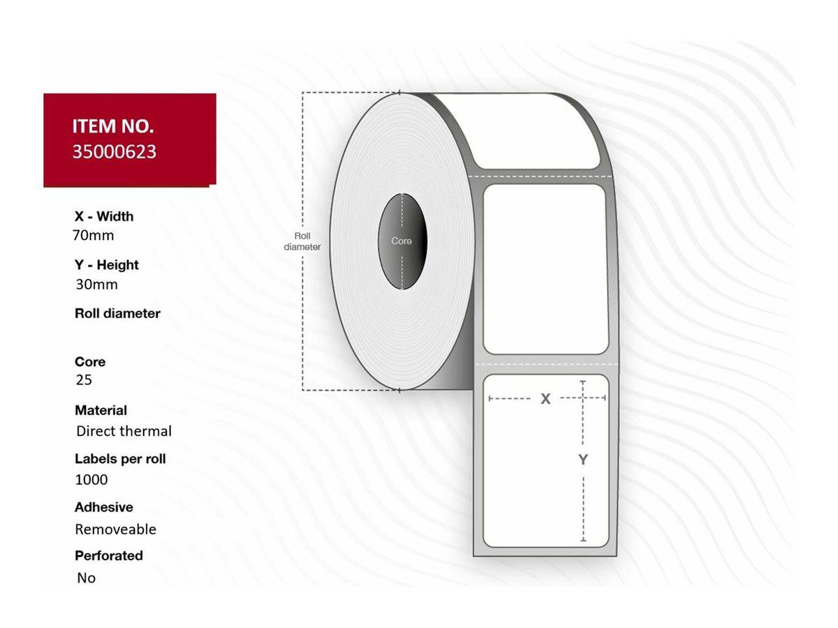 Capture Entfernbarer Klebstoff - 70 x 30 mm 4000 Etikett(en) (4 Rolle(n)x 1000)