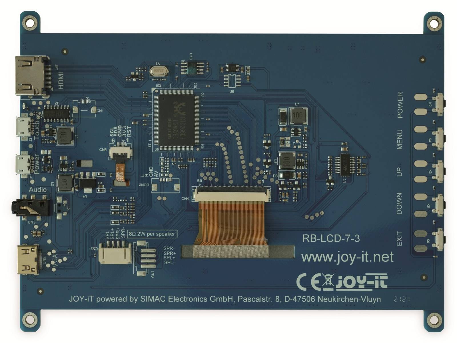 JOY-IT Display, RB-LCD-7-3, 7" Touchscreen Display für Raspberry PI