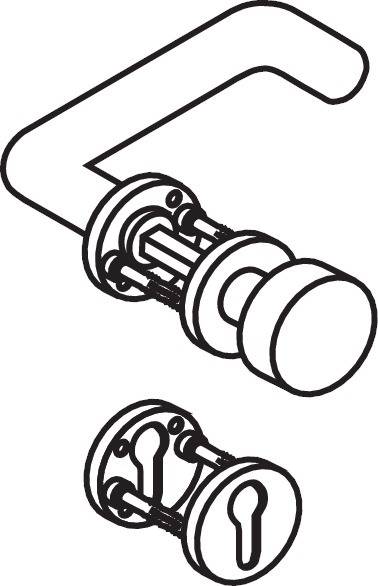 Format Puri Drückergarnitur mit Rosette TS 38-56mm PZ ER matt