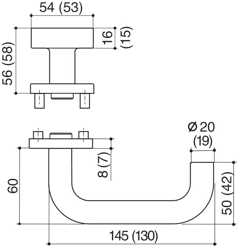 Format Puri Drückergarnitur mit Rosette TS 38-56mm PZ ER matt