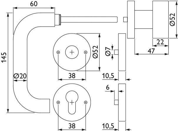 Ein silberner automatischer Türschließer mit rundem schwarzem Sensor, entwickelt für sanftes und effizientes Schließen von Türen.