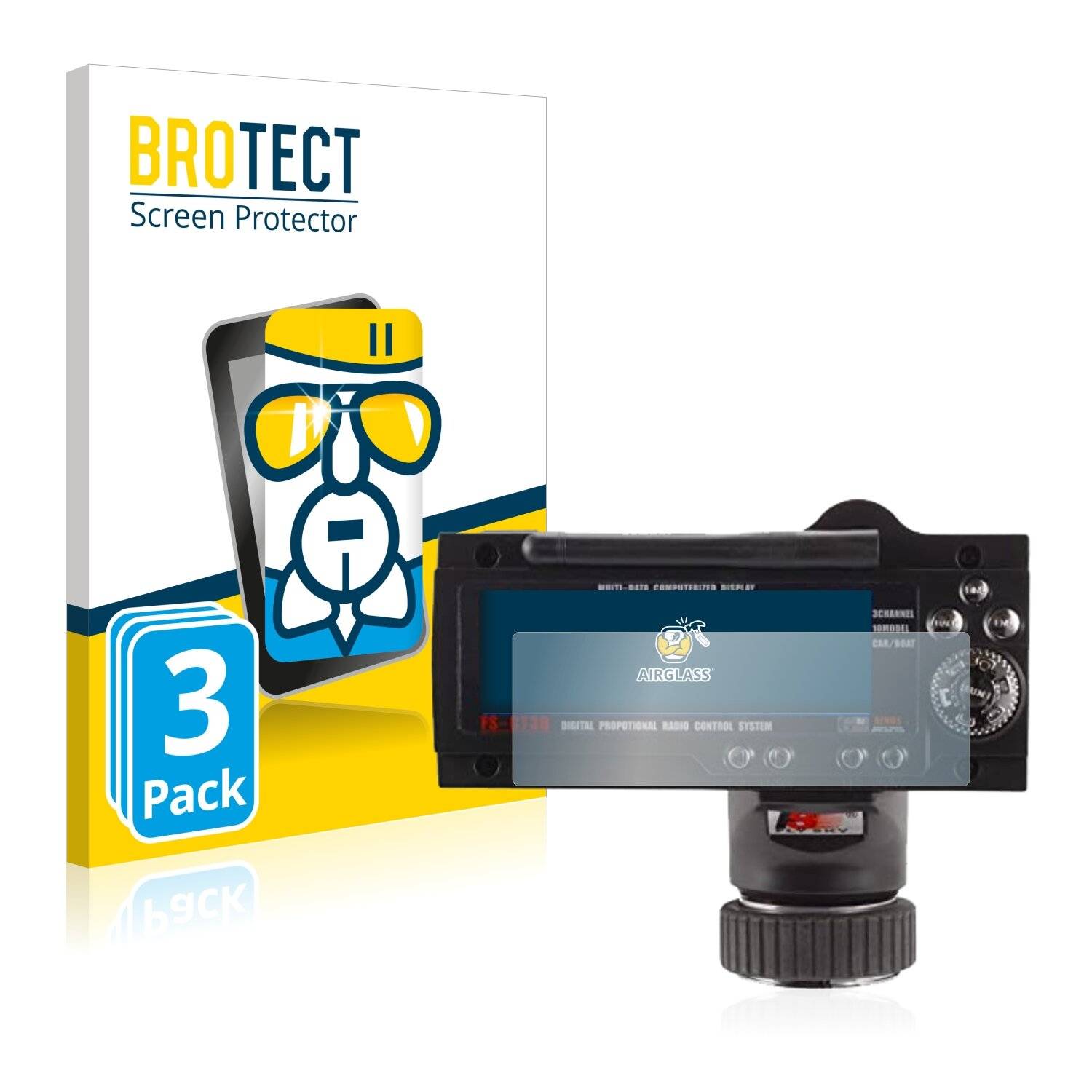 3x BROTECT AirGlass Schutzglas Folie für FlySky