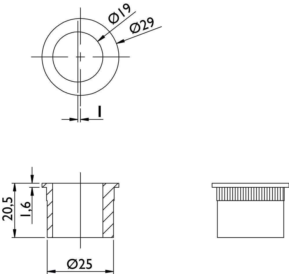 Hermat Zuziehmuschel 3669 *3669-20* für Schiebetüren Oberfl. 20 (Mattnickel)