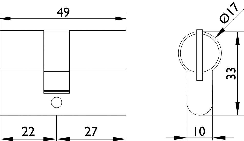 Hermat Profilzylinder für Glastüren 6892/48 mm *6892.49/8MM.PZ-20*