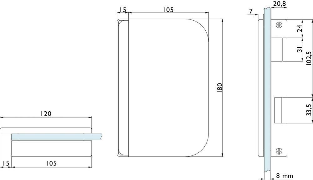 Hermat Glastür-Gegenkasten 6034 GKP - Roma *6034.GKP.L-F1*
