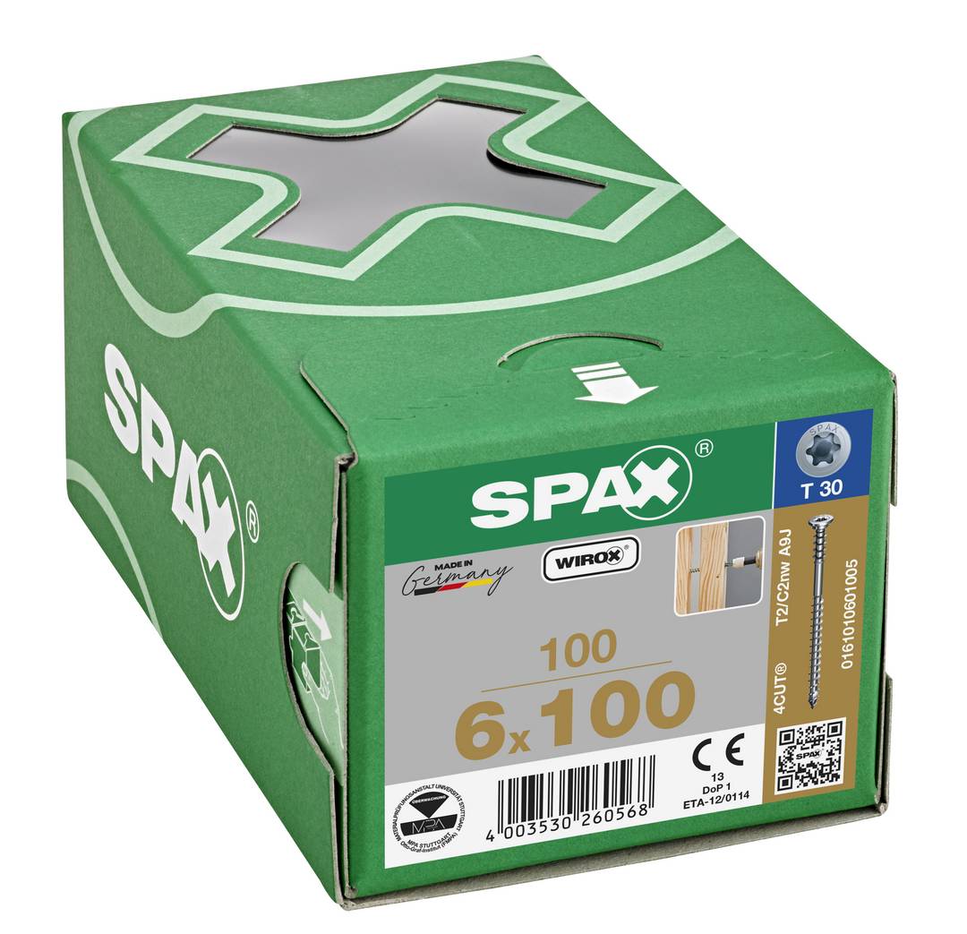 Spax Justierschraube Flachkopf T-Star Plus T30 Halterillen 4 Wirox 100St 6x100