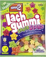 AUGUST STORCK - STORCK Nimm2 Lachgummi SauerStars 250g, Weiche Süßigkeiten, 250 g, Fruits, Mehrfarbig, 1440 kJ, 339 kcal