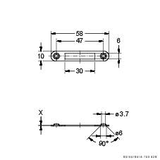 Junie Schließblech 2552 58x10 mm abger. vernickelt