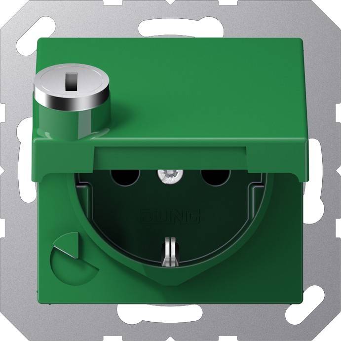 Jung SCHUKO-Steckdose 16A 250V A 1520 BFKLSL GN