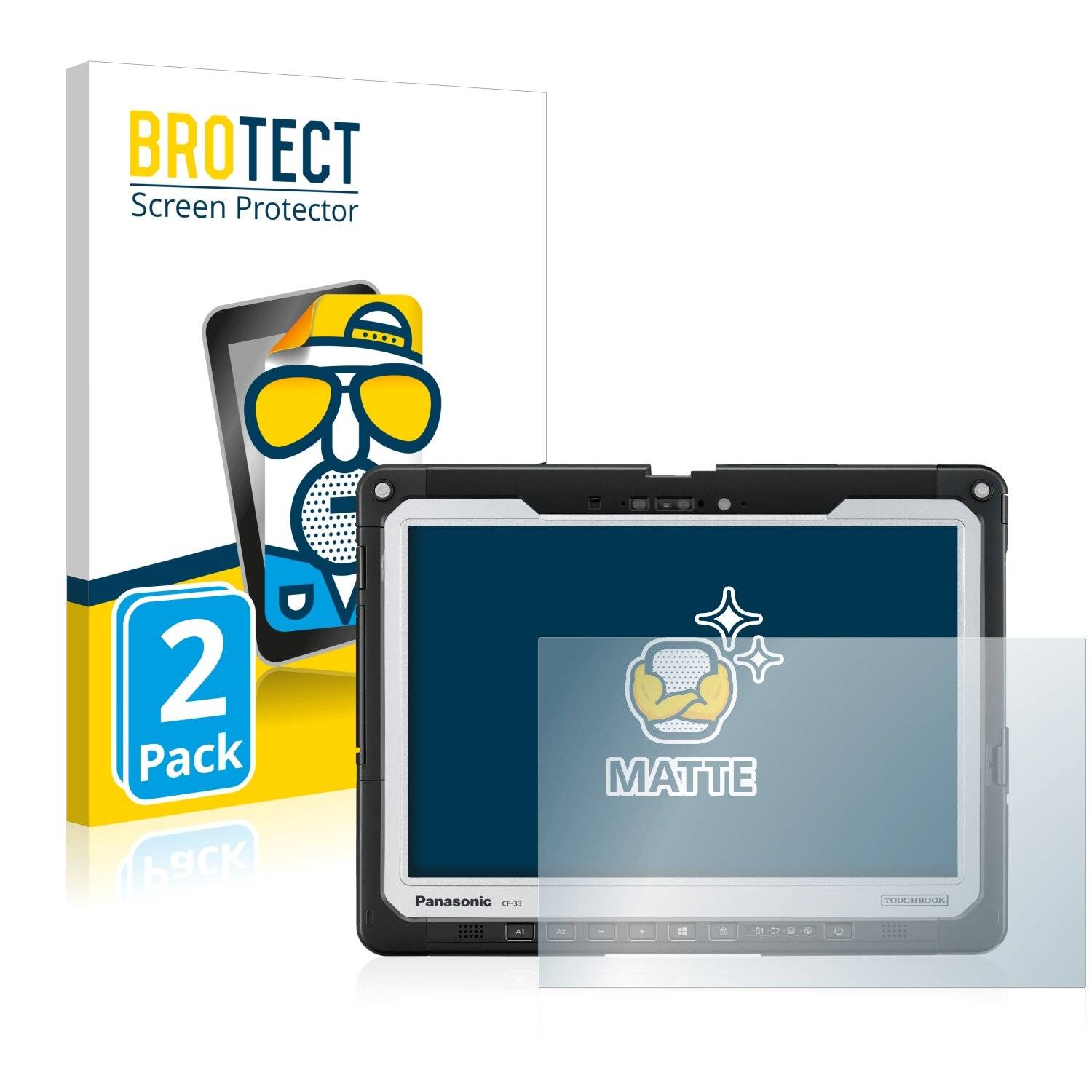 2x BROTECT Matte Displayschutzfolie für Panasonic Toughbook 33 Detachable - Entspiegelt,