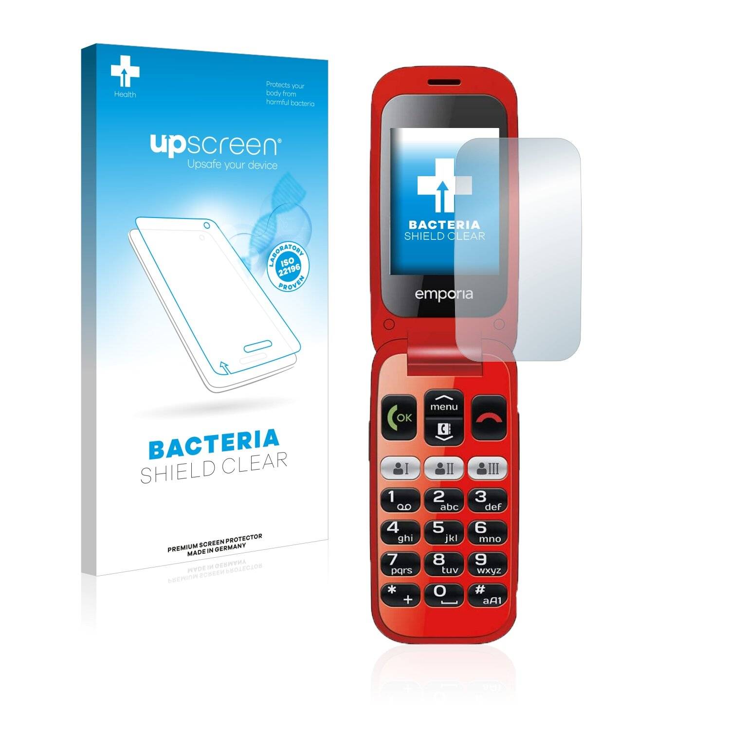 upscreen Bacteria Shield Clear Premium Antibakterielle Displayschutzfolie für Emporia
