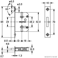 Junie Möbeleinsteckschloss 0667 20 mm Dorn