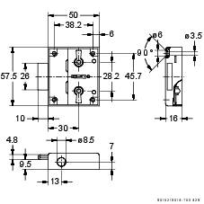 Junie Drehstangenschloss 7010 vernickelt m. 3 Zuhaltungen Schl. 6