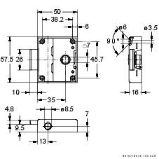 Junie Drehstangenschloss 7030 vern. 7 mm Nuss