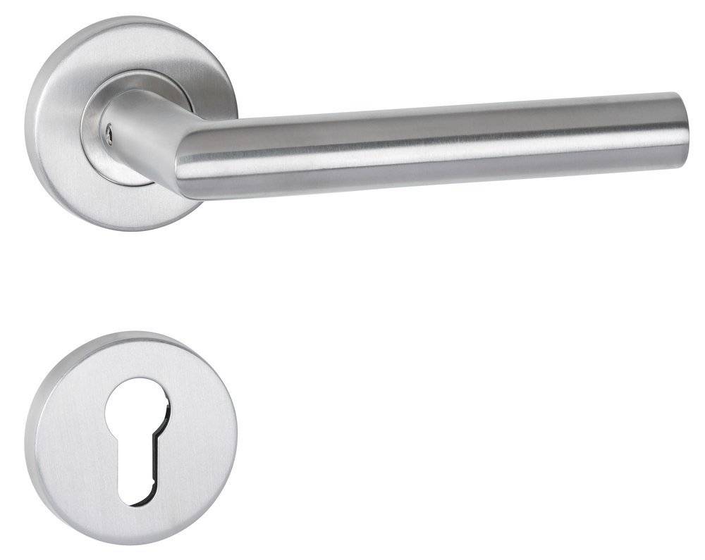 Eine silberfarbene Schraube mit Flachkopf und Gewindelschaft, entwickelt zum Befestigen von Metall oder Holz.