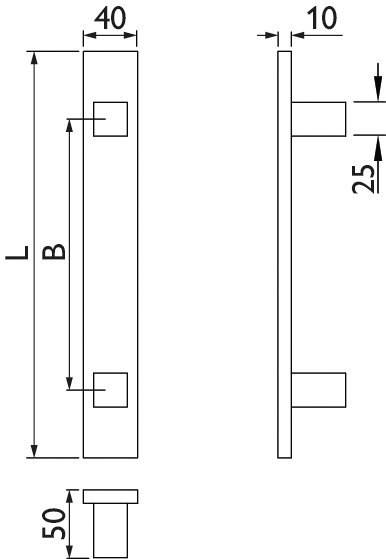 Hermat Stoßgriff Serie 8022 / 40 x 10 mm gerade *8022/1000/800-60*