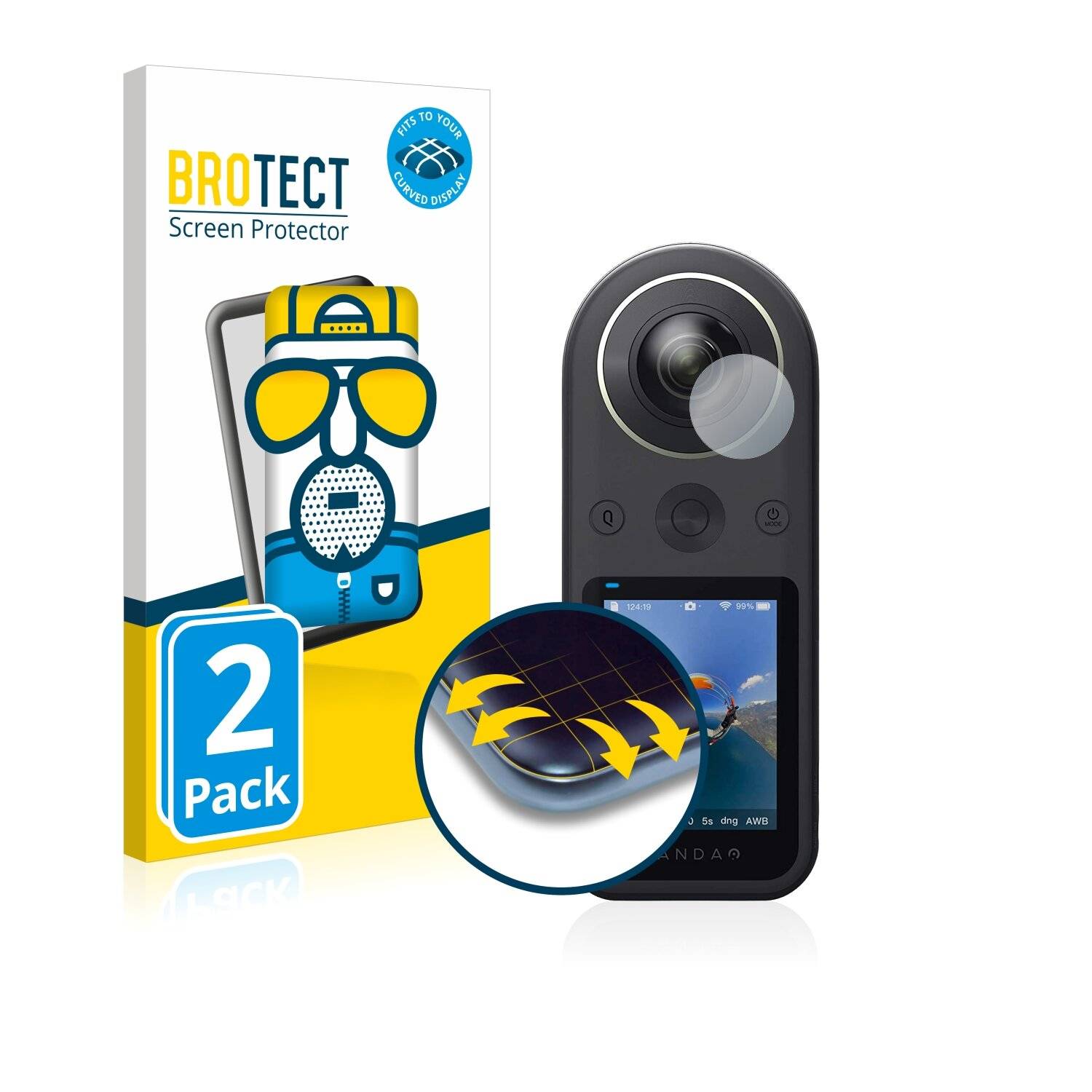 2x BROTECT Flex Matte Full-Cover Displayschutzfolie für Kandao QooCam 8K
