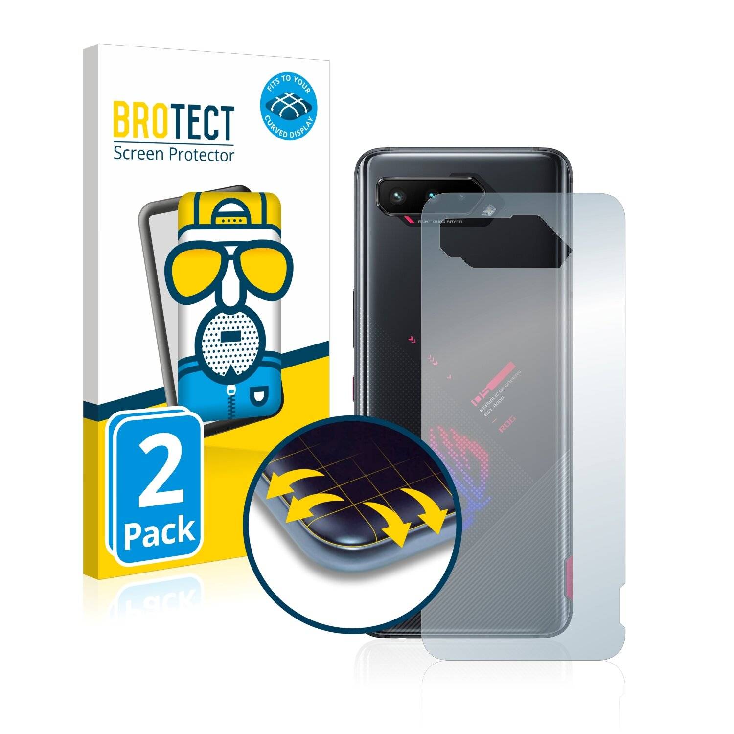 2x BROTECT Flex Matte Full-Cover Displayschutzfolie für Asus ROG Phone 5