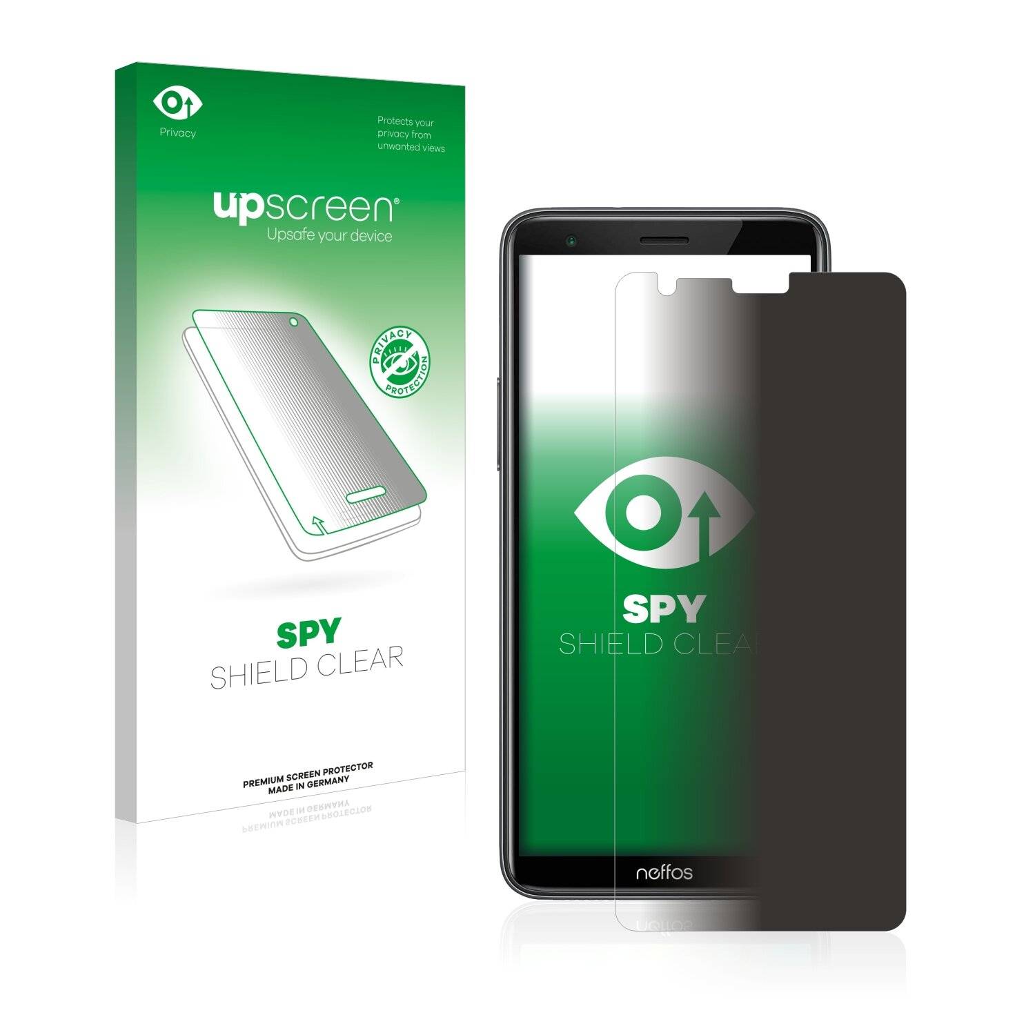 upscreen Spy Shield Clear Premium Blickschutzfolie für TP-Link Neffos