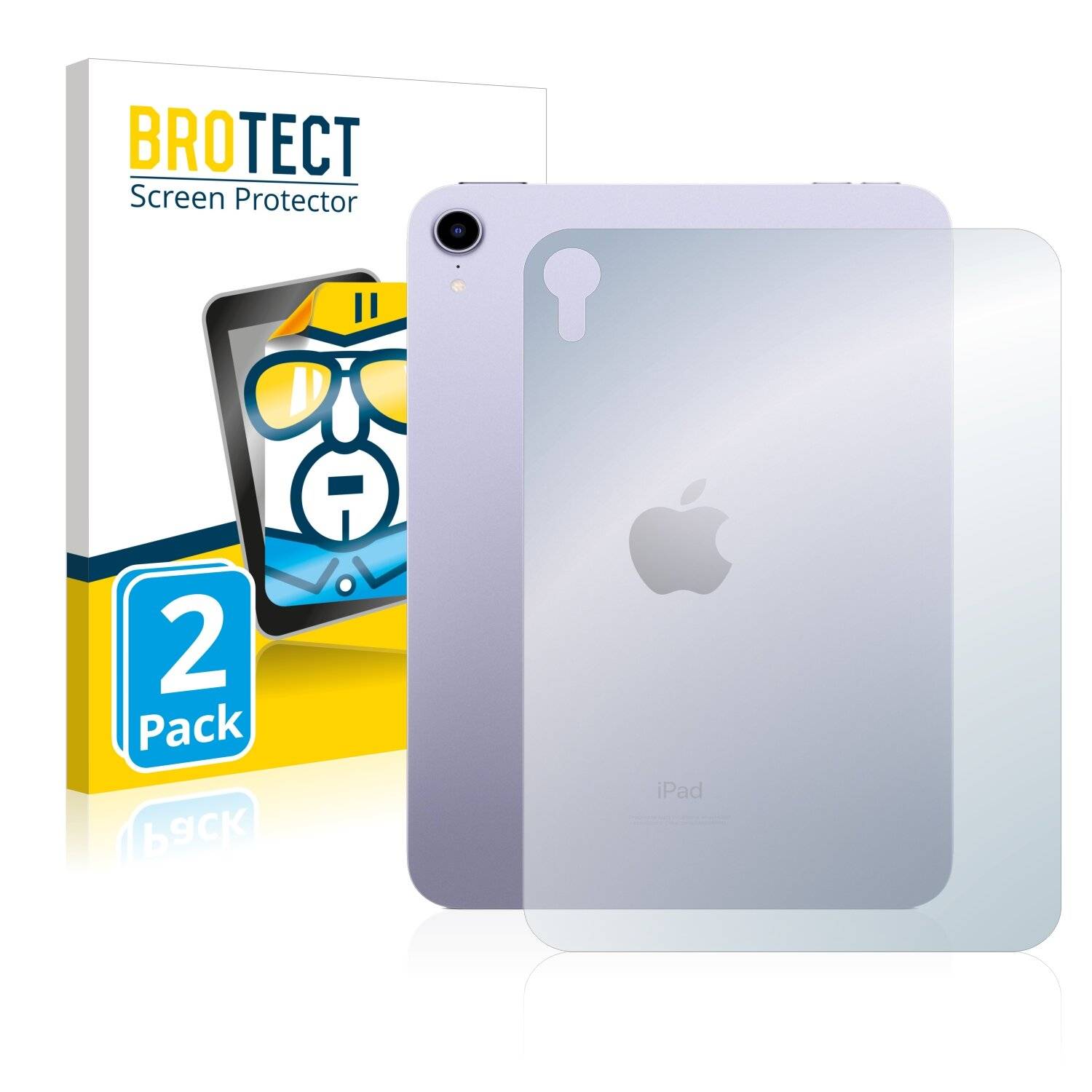 2x BROTECT HD-Clear Displayschutzfolie für Apple iPad Mini 6 WiFi 2021 (Rückseite, 6