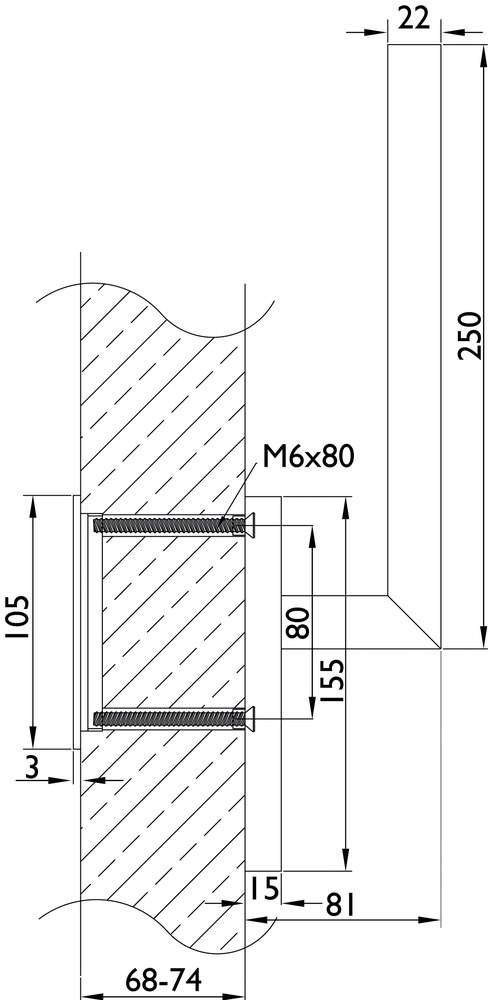 Hermat Schiebetürmuschel 3653 ohne Lochung *3653.9MM/HSG.OL-60*
