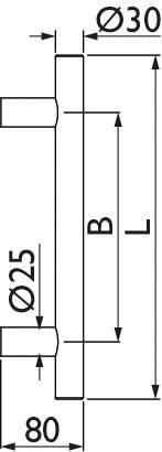 Hermat Stoßgriff Serie 8000 Ø 30 mm *8000.Ø30/2STZ/400/210-60*