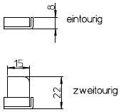 Technisches Diagramm mit zwei nebeneinander dargestellten Profilen mit der Bezeichnung „eintourig