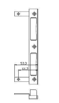 SSF Winkelschließblech, Einlage grau 170x20x8x1,5 silberfarbig