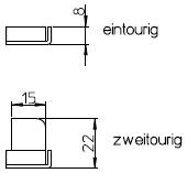 SSF Winkelschließblech, Einlage grau 170x20x8x1,5 silberfarbig
