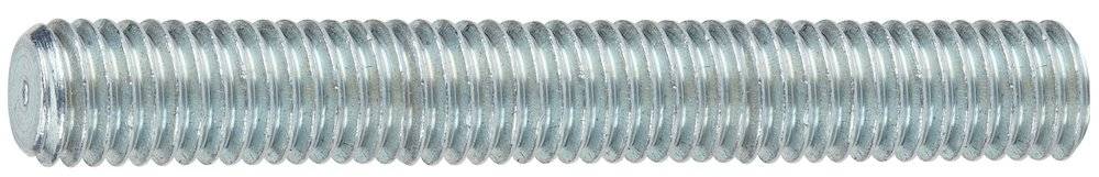 Ein Nahaufnahmebild eines silbernen Metallschraubengewindes mit einem spiralförmigen Muster vor einem einfachen weißen Hintergrund.