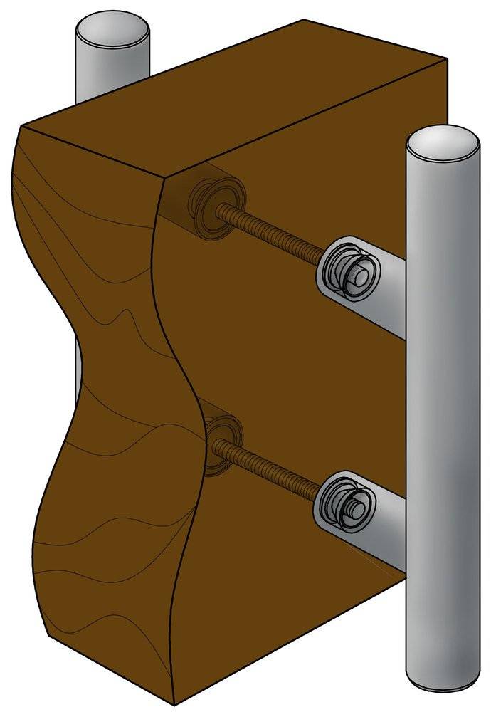 Hermat Befestigung Serie 8 für Stützen 25 oder 30 mm Ø *BEF/2.1/75MM/25Ø-VZ*