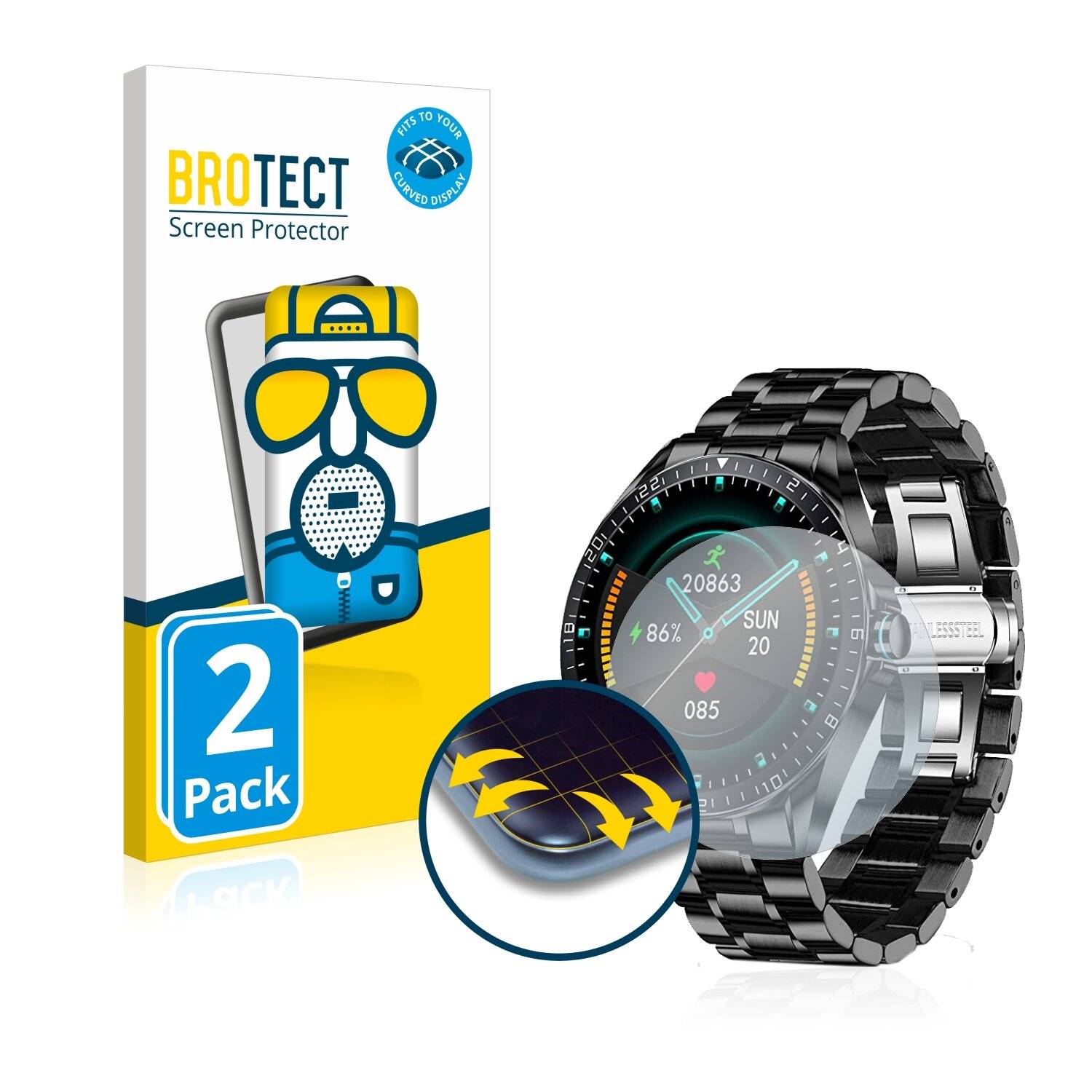 2x BROTECT Flex Matte Full-Cover Displayschutzfolie für Lige
