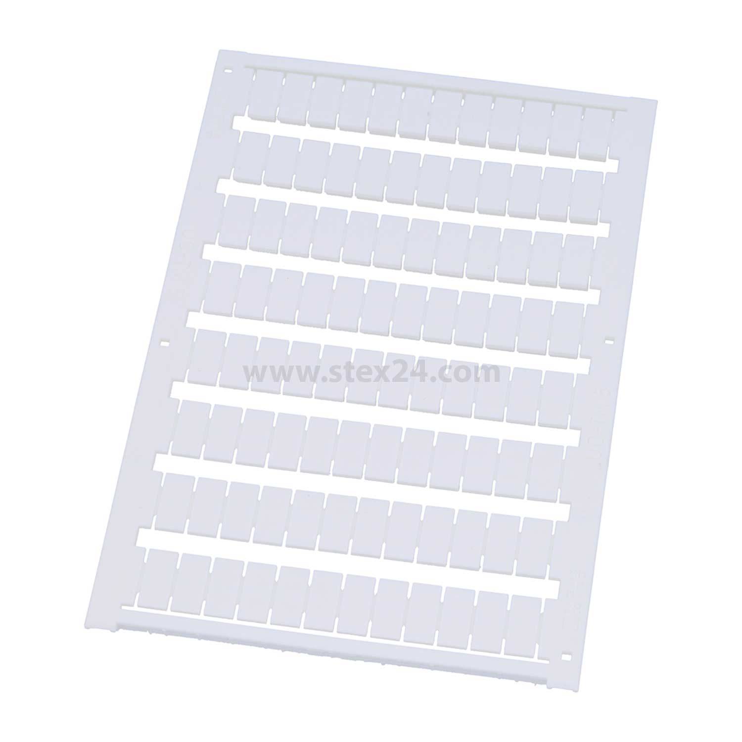 Ein weißer rechteckiger Kunststoffkartenhalter mit mehreren Steckplätzen in Reihen angeordnet, entworfen zum Organisieren oder Ausstellen von Karten.