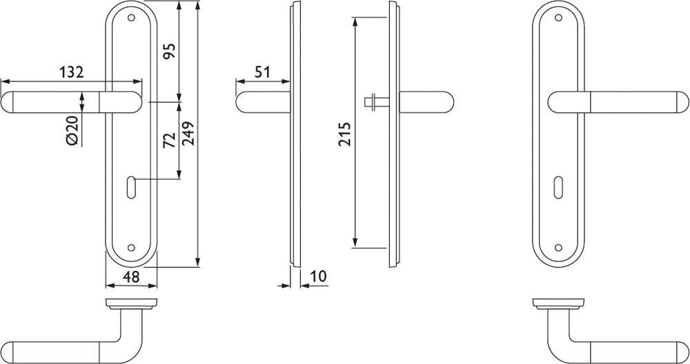 Hermat ZT - Drückergarnitur 1110 CLUB *1110/2075.R.BB-10*