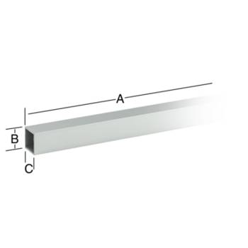 Vormann Alu-Profil Vierkantrohr 20x20x1,5 silber elox. 1000 mm lang