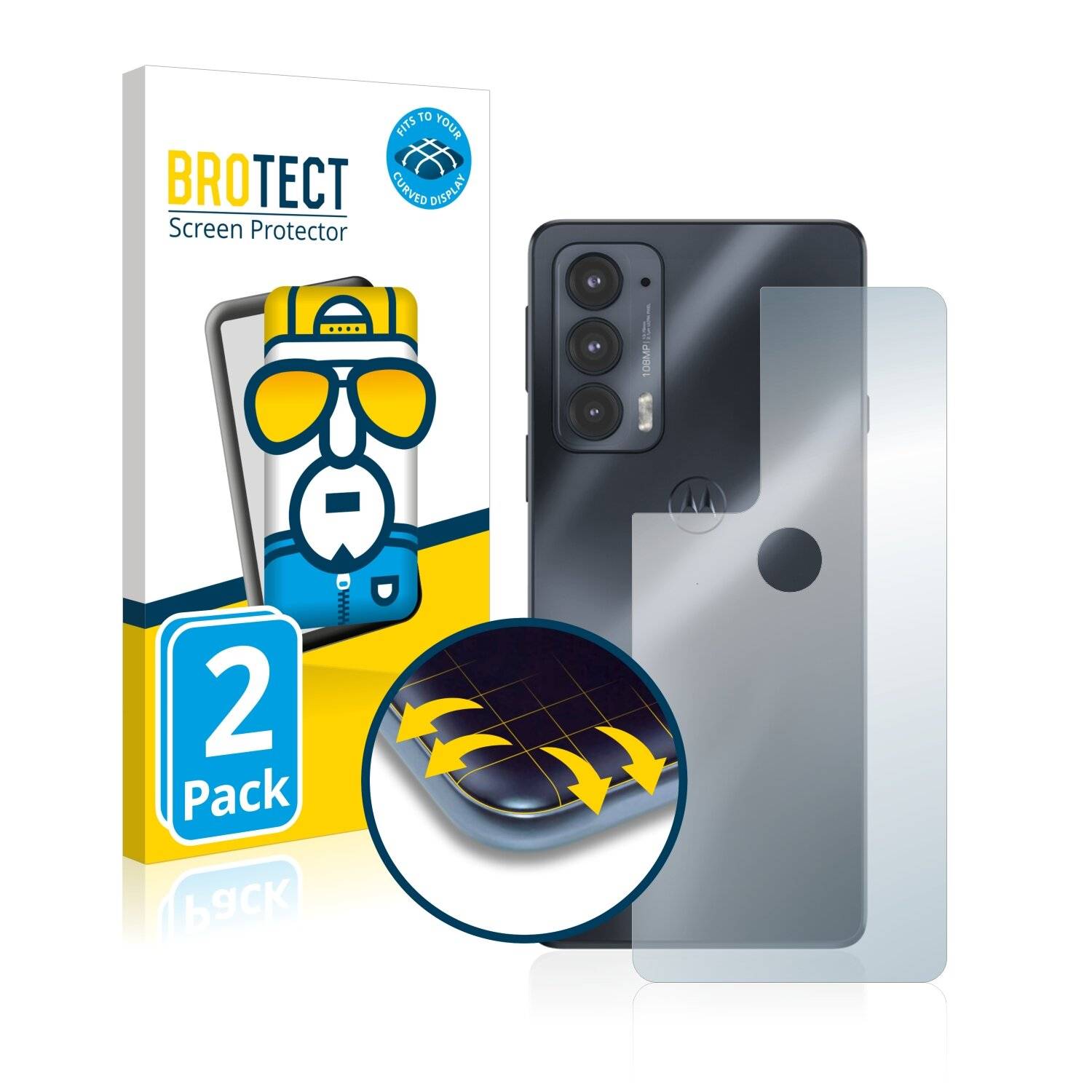 2x BROTECT Flex Full-Cover Displayschutzfolie für Motorola Edge 20