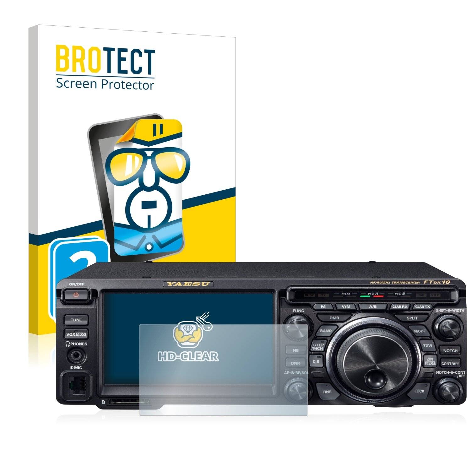 2x BROTECT HD-Clear Displayschutzfolie für Yaesu