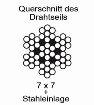 Vormann Drahtseil Edelstahl 4 mm 7x7 + Stahleinlage