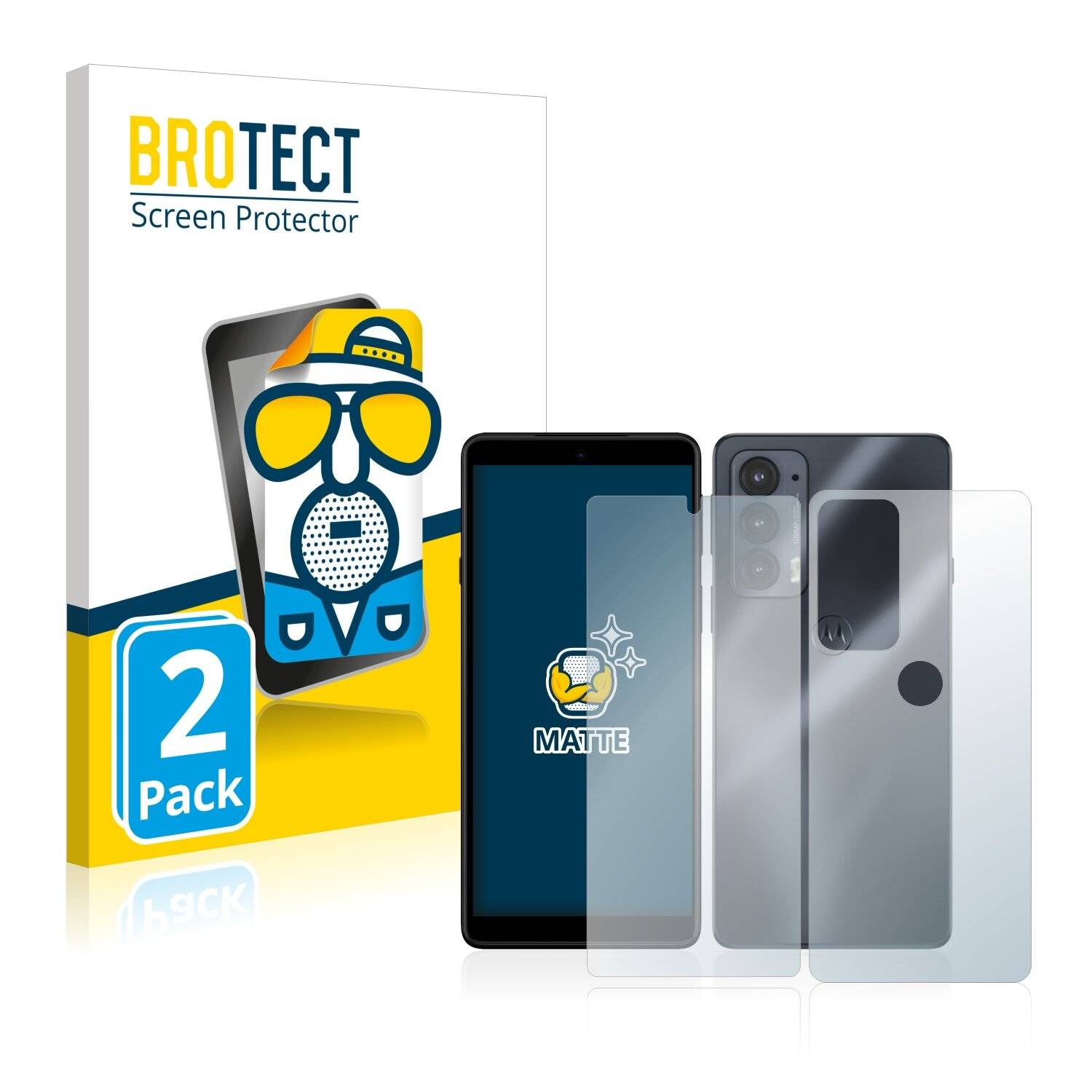 2x BROTECT Matte Displayschutzfolie für Motorola Edge 20 (Vorder + Rückseite) - Entspiegelt,