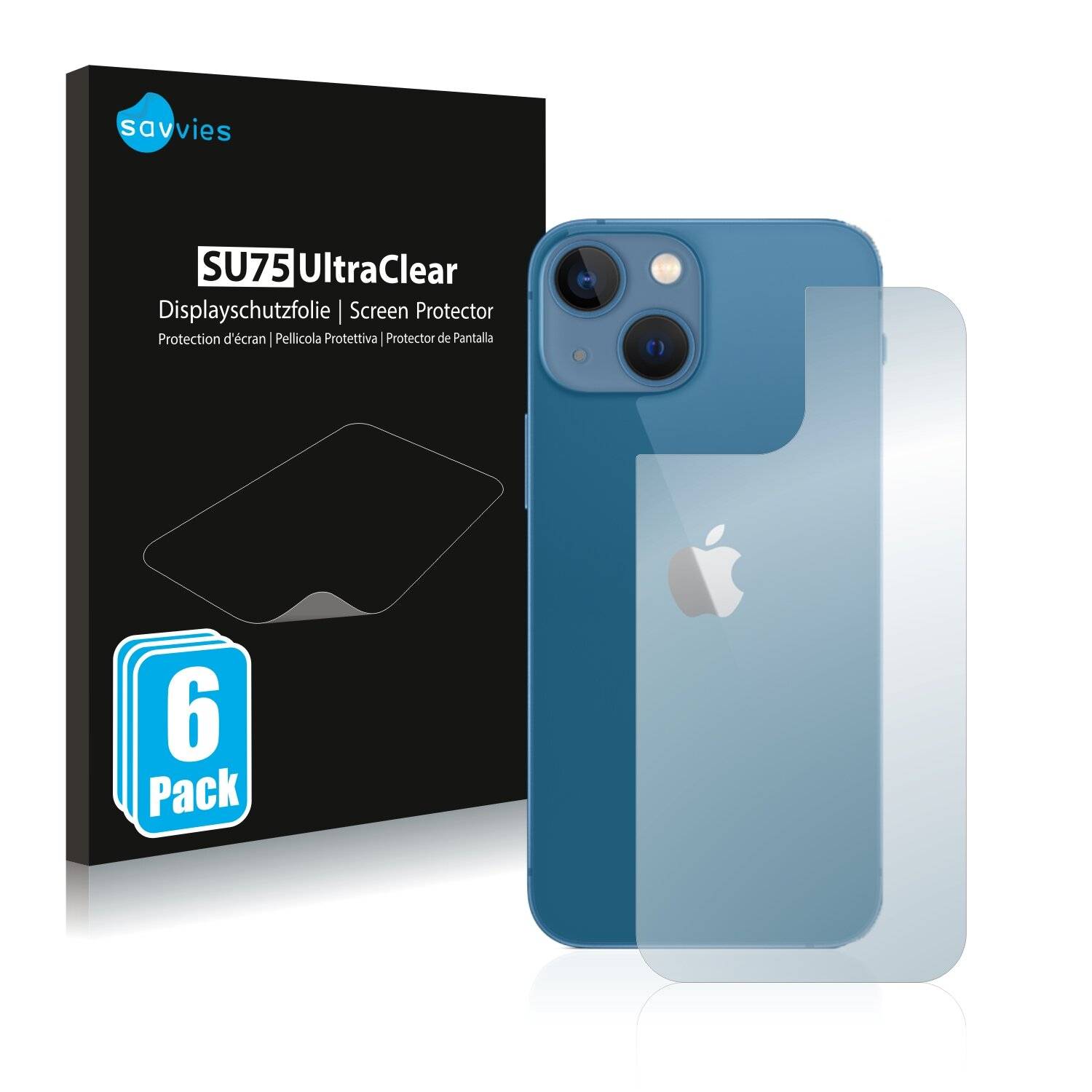 6x Savvies SU75 Displayschutzfolie für Apple iPhone 13 mini