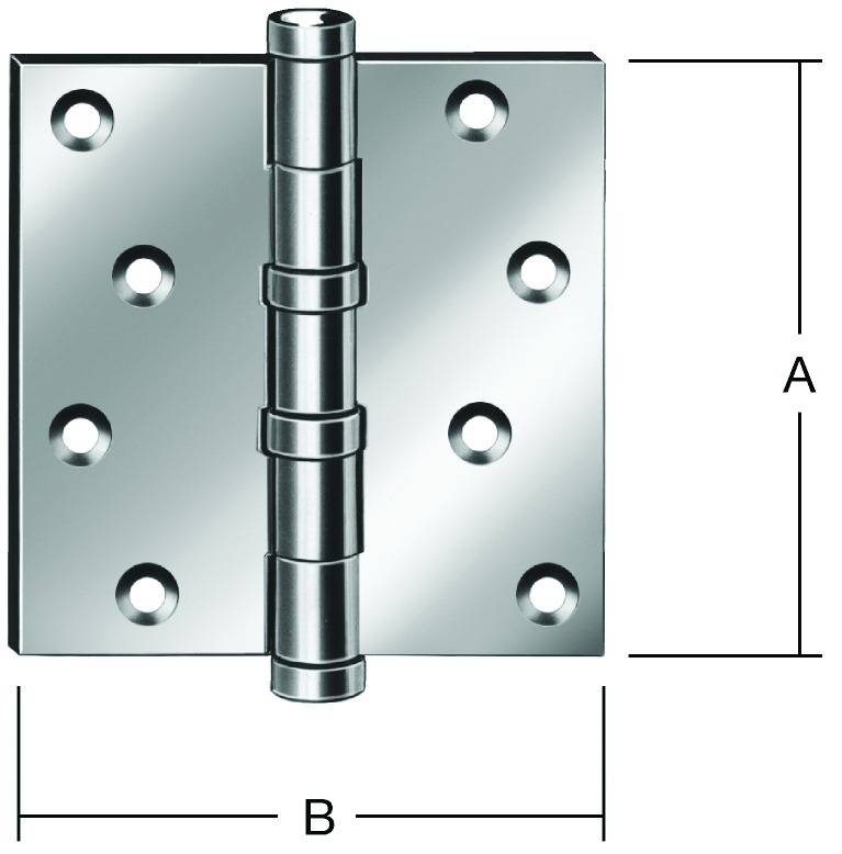 Vormann Türscharniere mit Kugellager 102x76x2,9 mm, vernickelt matt