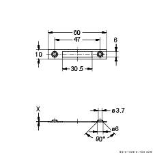 Junie Schließblech 2551 60x10 mm kantig vermessingt