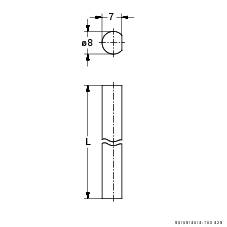 Junie Drehstange vernickelt 8/7 mm 2000 mm lang